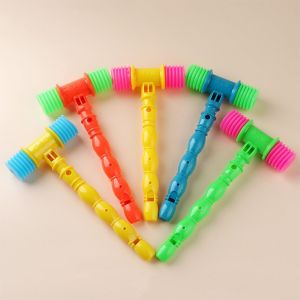 XUECHUANGYING Lovely Kids Whistles Musical Instrument Hammer  Shape Vent Toy Rattle Shaker Educational Toy