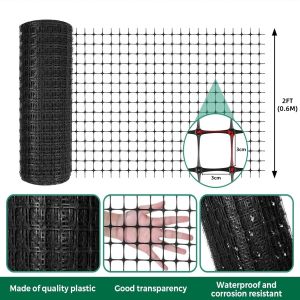 50M Plastic Fence screen Net for Chicken Duck Farming Ultra Flexible Durable 10 Years Outdoor Garden Poultry Breeding Climbing Net with Free Cable Tie Gift Hole 1.2in/3cm