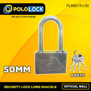 Pololock 50mm Top Security Lock Long Shackle With 4PCS Iron Keys Door Keyed Pad Lock Safety Gate Anti-Theft PL88019-L50
