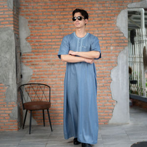 โต๊ปชายแขนสั้นผ้าใส่สบายไม่ร้อน เป็นเครื่องแต่งกายมุสลิมชาย คละเฉด คละลาย AE47 รุสมีนีมุสลิม