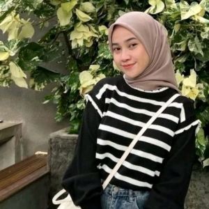 SWITER RAJUT/ATASAN WAnita KNIT tangan balon model strip