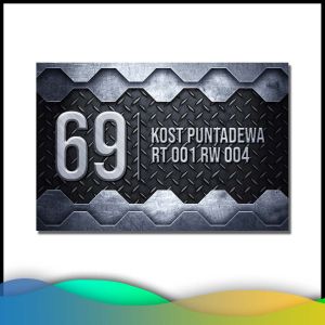Nomor Rumah Metalic / Nomor Rumah Motif Metal Stiker