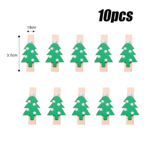 10ชิ้นมินิคริสมาสต์ที่หนีบแบบไม้ต้นคริสต์มาสคลิปภาพถ่ายถุงมือหนังกวางเกล็ดหิมะหมุดภาพ DIY สำหรับตกแต่งปีใหม่คริสต์มาส