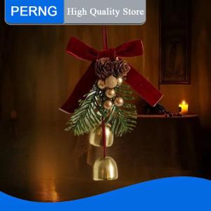 [PERNG] Tehe Butterfly Knot Pinecone Bell Hanging Ornament Wall Car Gate Xmas Tree Pendant Ornament Home Christmas Tree New Year Decoration