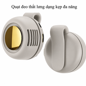Quạt đeo thắt lưng mini Quạt mini không cánh sạc USB Quạt kẹp thắt lưng làm mát Quạt cá nhân 3 tốc độ gió Quạt mini cầm tay pin sạc 900mAh