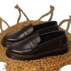 dockmart warna coklat dasi slip on sepatu pria loafer slipon kasual formal stylis kerja kantor