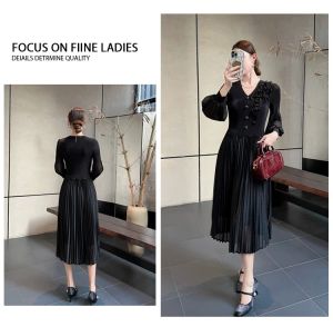 Đầm dự tiệc xếp ly đính cườm cao cấp | Váy Quảng Châu sang trọng cho mẹ – Lily F05001