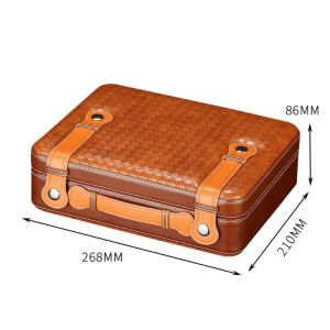 Sacesr Luxury Humidor Cedar Wood Travel Cases Leather Cigars Storage Boxes Portable Cigars Humidors Accessories Z4K2H