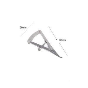 Dental Implant Bone Caliper Dentistry Gauge Caliper Medical Surgical Curved Straight Head Stainless Steel Dental Ruler Scale Tool