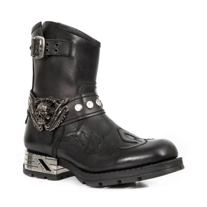 Customized version Cool Men Motorcycle Boots 2022 MidCalf Punk Rock