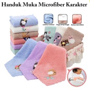 Handuk Muka Tangan Microfiber Motif Karakter 30x30 / Sapu Tangan Handuk Wajah / Handuk Kecil Lap Tangan / Serbet Terlaris