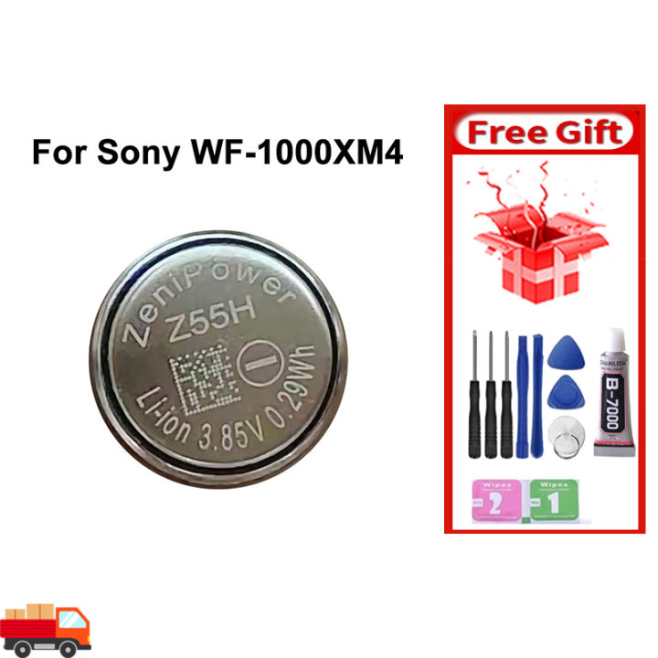 Batteria Ricambio Per Cuffie Sony WF-1000XM4 - Modello Z55H, 120 MAh, 2 Pezzi, Con Kit Attrezzi - Batteria Polimero Litio A Ciclo Zero