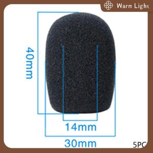 Warm Light 5PCS Foam Earphone Mic Cover Microphone Windscreen Headphone Sponge Black Microphone Dedicated Set Headset Replacement