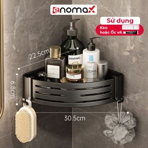 Kệ để đồ phòng tắm nhà tắm Enomax dán tường chất liệu nhôm không gian cao cấp tặng kèm keo dán và ốc vít