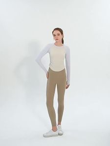 alo Sports Workout Clothes Autumn and Winter Contrast Color Slim Fit Slim Looking Base Outer Wear Running Long Sleeve Blouse Quick-Drying Yoga Clothes