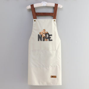 SIGVARD Apron Waterproof Celemek Masak Dapur Pria Wanita Anti Air Minyak Motif Beruang CLM03