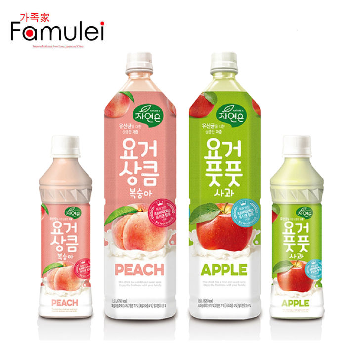 Woongjin Nature Juice Apple Peach Flavor 340ml Korean