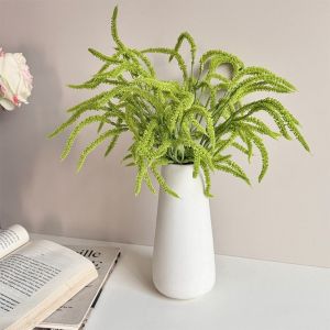 PLLEWY Silicone Artificial Plants 37CM Green Simulated Green Plant Lifelike Palm Vine Photography Prop