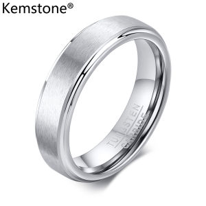 Nhẫn nam mạ bạc vàng đen 5mm thời trang kemstone Nhẫn Vonfram cỡ 6 đến 12