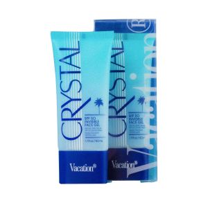 Vacation Crystal SPF 50 Gel chống nắng cho mặt ,1.7 Ounce chất lỏng —— Kem chống nắng trong suốt cho mặt , Vô hình , Không mùi , Dưỡng Ẩm , Chống Nước , Chay thuần túy Kem chống nắng trong suốt