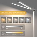 Desk Lamps for Home Office with Dual-Head LED Desk Lamp, USB Charging Port, Eye-Caring Architect Task Lamp, and 5-Level Dimming, Office Desk Accessories with Timing and 180 °   Adjustable (Black). 