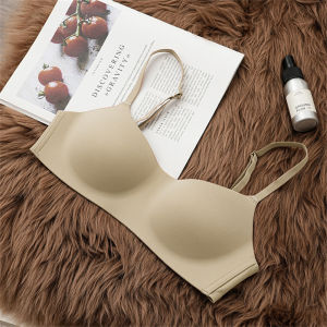 oobest Seamless Bra Simple No Steel Ring One-piece Underwear For Women Half Cup No-rim Anti-sagging Bra Gift With Shoulder Straps