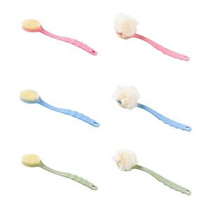 Shower Scrubber Brush Plastic Handle and Soft Bristles Head For Full Body Massage Bath Brush Shower Flower Option