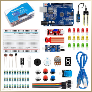 【Ready Stock】Basic Starter Kit Compatible With Arduino UNO R3 With Breadboard Jumper Wire LED Diodes Obstacle