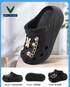 Sandal Baim Wanita Terbaru Kekinian Karet EVA Empuk Kasual Sandal Fuji Karet Tebal Slop Viral Import