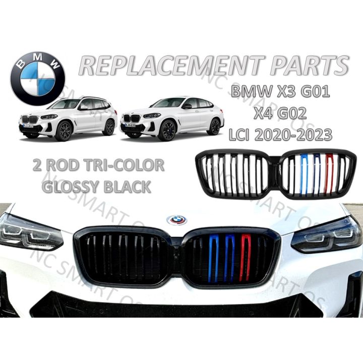 BMW X3 G01 LCI X4 G02 LCI 2020-2024 Glossy Black Grille Kidney Grilles ...
