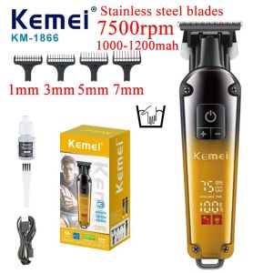 Kemei KM-1866 Electric Hair Clipper Barber Rechargeable Haircut Machine Cordless Beard/Hair Trimmer for Man Carving Clipper
