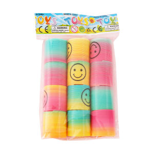 12PCS Rainbow Spring Toy Magic Spring Toy Stretchy Smiley Circle Toy Baby Toys Gift