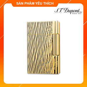 Hộp Quẹt Bật Lửa Dupont Gas Đá Supper D149V Họa Tiết Hoa Văn Vân Sóng Dọc Màu Vàng - Dùng Gas Đá Cao Cấp