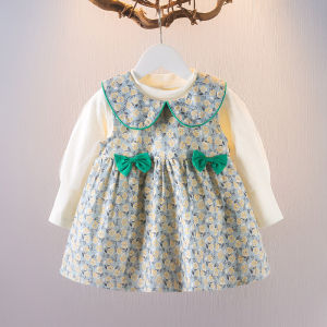 Setelan Bayi Perempuan AQUILLA Baju Fashion Overal Set 2in1 Baby Girl Korean Style Import