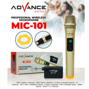 READY STOCK ADVANCE Professional Wireless Microphone Single Mikropon MIC-101 Garansi Resmi 1 tahun