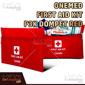 Onemed P3K Dompet First Aid Kit Set Pocket Bag Red Tas Merah Wallet Peralatan Pertolongan Medis Kasa Perban Luka Travel Pouch Mobil