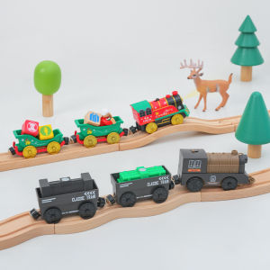 hot Electric Train Set Connectable Alloy Electric Small Train Compatible With Thomas Brio Wooden TracK Toys Kids childrens Toy