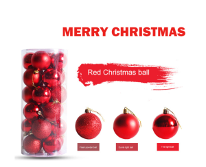 20in1 Christmas Tree Decoration Assorted Design Glittery/Glossy/Matte Hanging Balls 3cm/4cm/5cm/6cm SQ-07-10