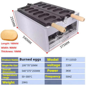 3000W 6 Hole Nonstick Electric ur Burger Griller Commercial Mini Hotcake Pancake Maker for Food Business