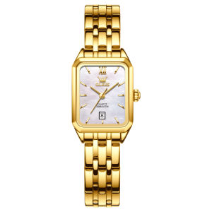 OLEVS 5616 Quartz Fashion Women Watch Gift Stainless Steel Watchband Square-dial Wristwatch Calendar