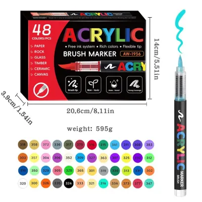 Acrylic Brush Marker 168 Màu Sơn Acrylic Hệ Thống Điều Khiển Mực Lỏng Bút Sơn Cao Cấp Cho Nghệ Thuật Trường Học