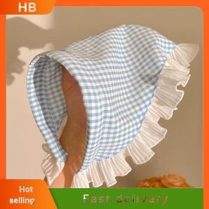 HB Fashion Elegant Lace Plaid Triangle Turban Hairband For Women Girls Sweet Headband Temperament Hair Band Hair Accessories