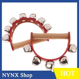 [NYNX] Handbell Hand Bells With 5pcs 7pcs Jingle Bells Wood Handle Musical Instrument Bell Toy Gift For School Music Class Home Daycare