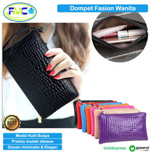 Dompet Koin Wanita Resleting Dompet Model Kulit Pouch Kosmetik Kartu Id Card Motif Kulit Buaya Import Murah