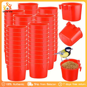 6PCS/3PCS Hanging Pet Feeding Bowl Birds Feeder Plastic Cup Poultry Cage Accessories Dog Water Drinking Splash-proof Cups For Pigeons Rabbit Chicken Multifunctional Hangable