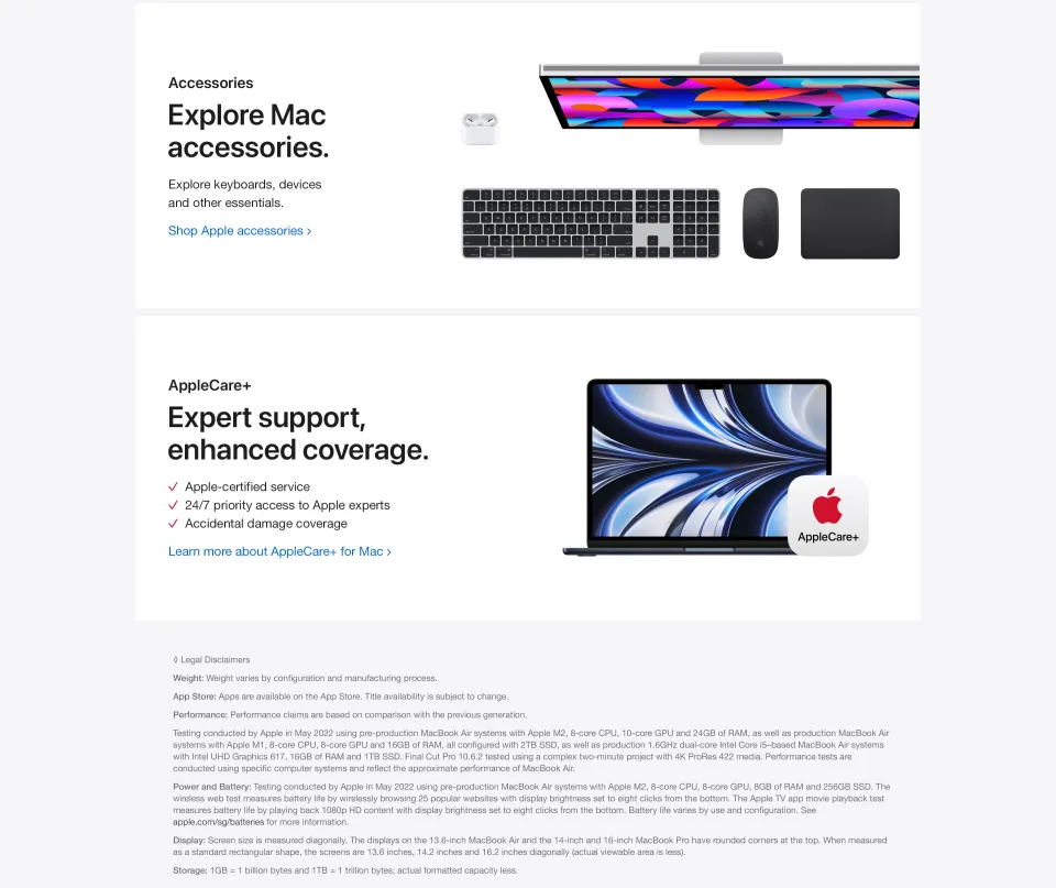 AppleCare +付属)MacBook Air / M2 / 築き上げ 13inch