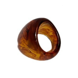 Fashionable Brown Resin Ring Sturdy Brown Resin Ring Adornment for Women Who Embrace Individuality