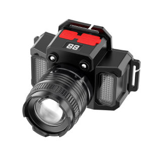 SENTER KEPALA LED 50W ZOOM D35 - CAHAYA TERANG - SENSOR TANGAN - DIGITAL DISPLAY - STROBO - TYPE-C