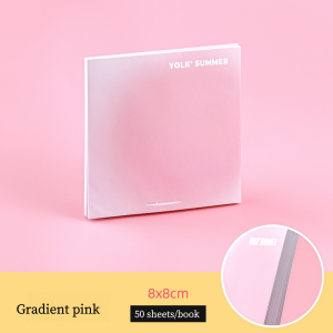 Pastel Gradient Sticky Notes 8x8cm 50 Sheets/PadCute Memo Paper For School OfficeSelf-Adhesive Message Note