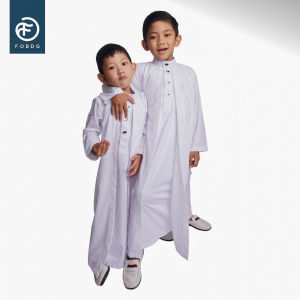 Fobdg Jubah Anak Shaquille Motif Embos Batik Miring Lengan Panjang Gamis tersedia 3 warna
